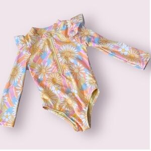 Floral Long Sleeve Swimsuit 3t